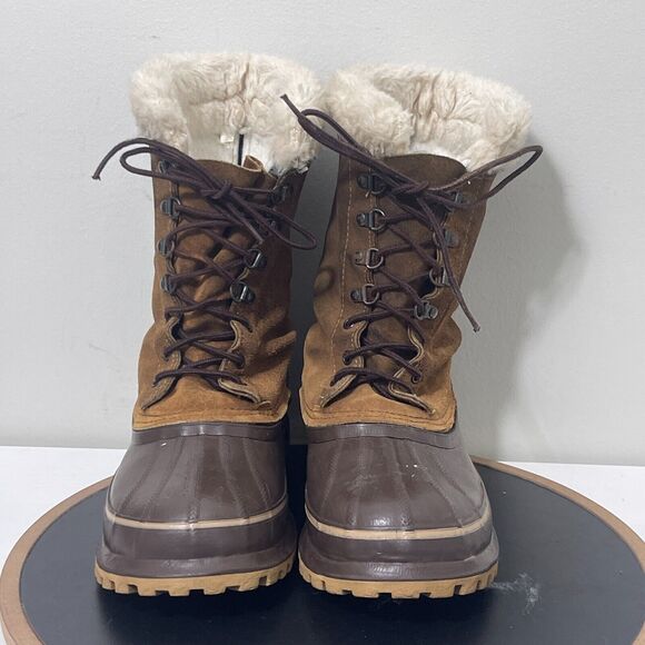 VTG SOREL Made Canada Power Kaufman Caribou Rubber Snow‎ Winter Boots Men Size 7 - Picture 3 of 11